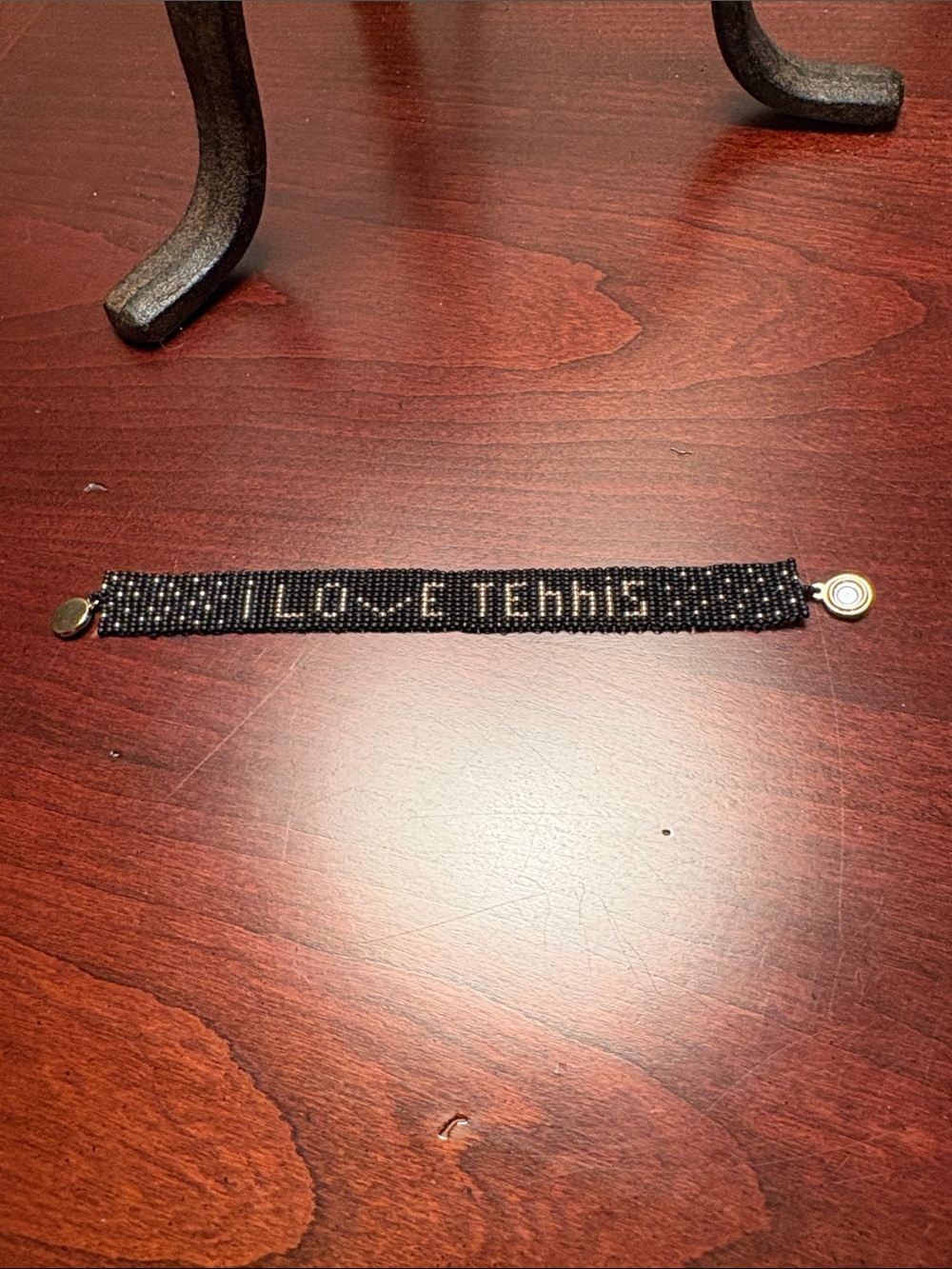 LOVE TENNIS Beaded Bracelet - Black